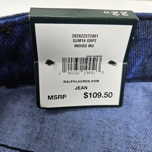 Lauren Ralph Lauren Jeans 22W Skinny Crop NWT - Picture 3 of 12